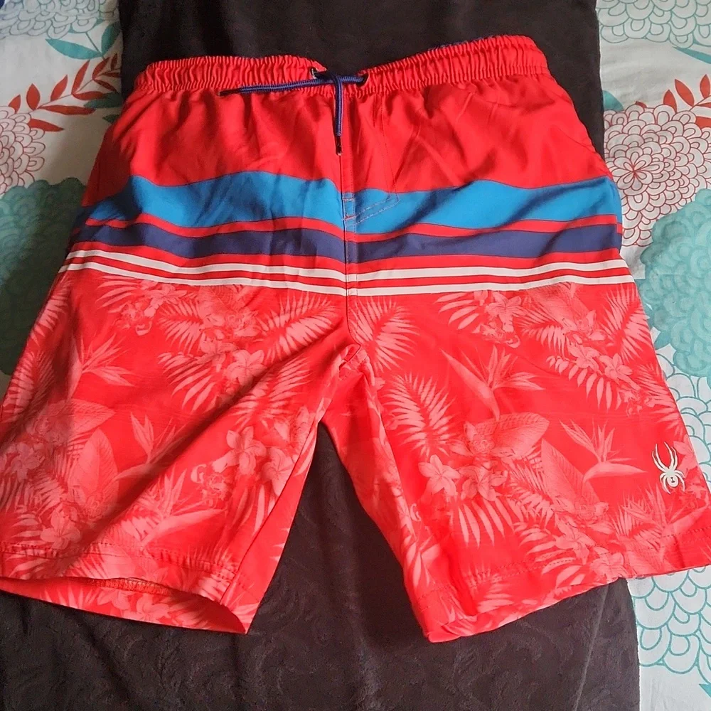 Spyder swim trunks XL Red blue 18/20
